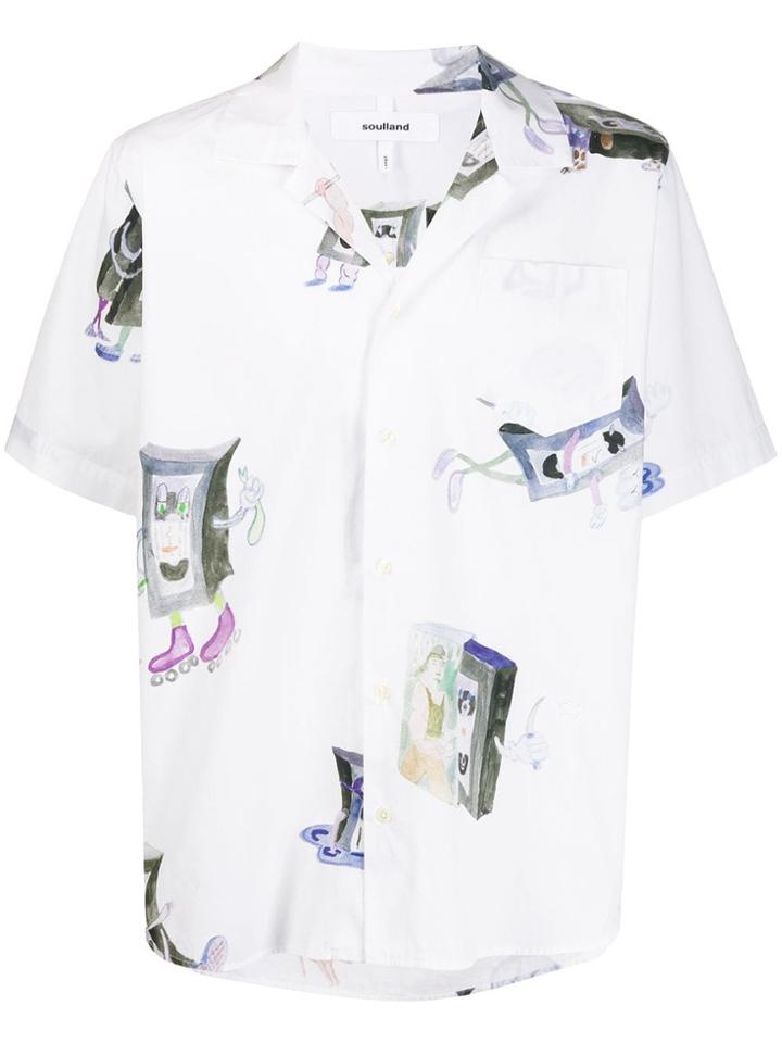 Soulland Graphic Print Short-sleeve Shirt - White