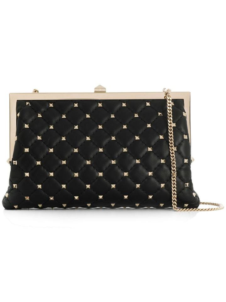 Valentino Valentino Garavani Rockstud Quilted Clutch Bag - Black