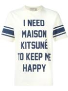 Maison Kitsuné Front Print T-shirt, Men's, Size: M, Yellow/orange, Cotton/linen/flax