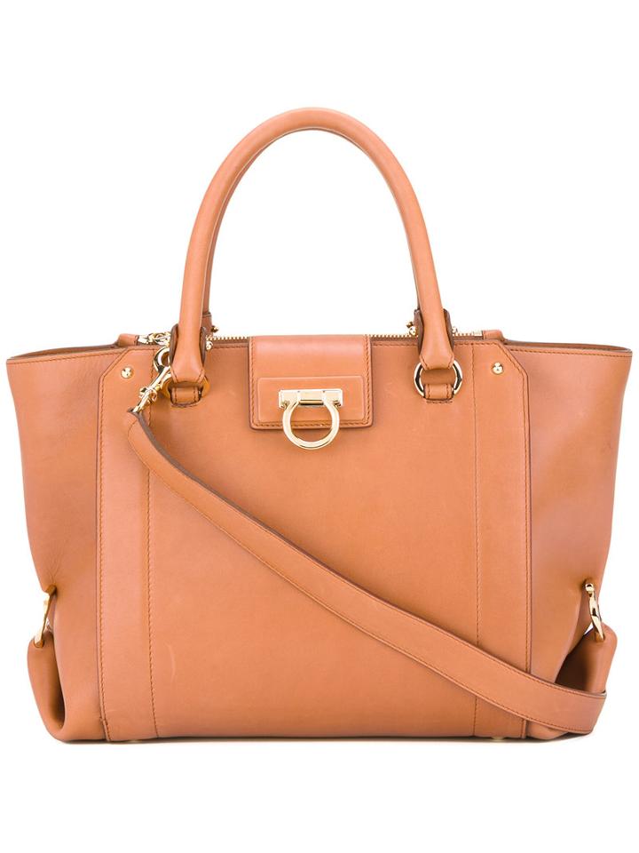 Salvatore Ferragamo 'luisa' Tote, Women's, Brown, Calf Leather