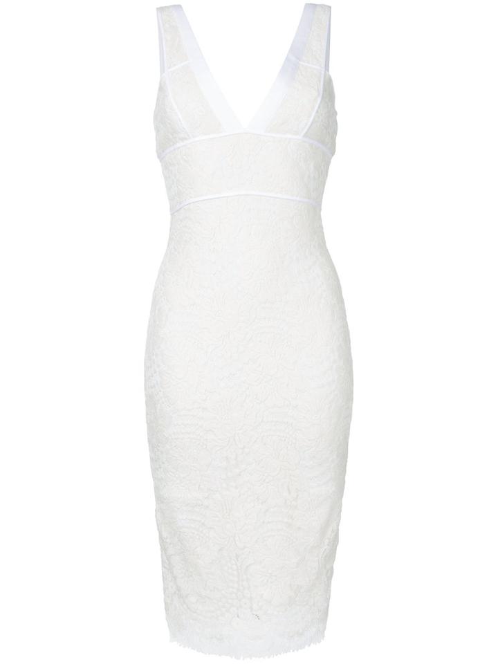 Victoria Beckham Lace Fitted Dress, Women's, Size: 8, White, Silk/wool/polyimide