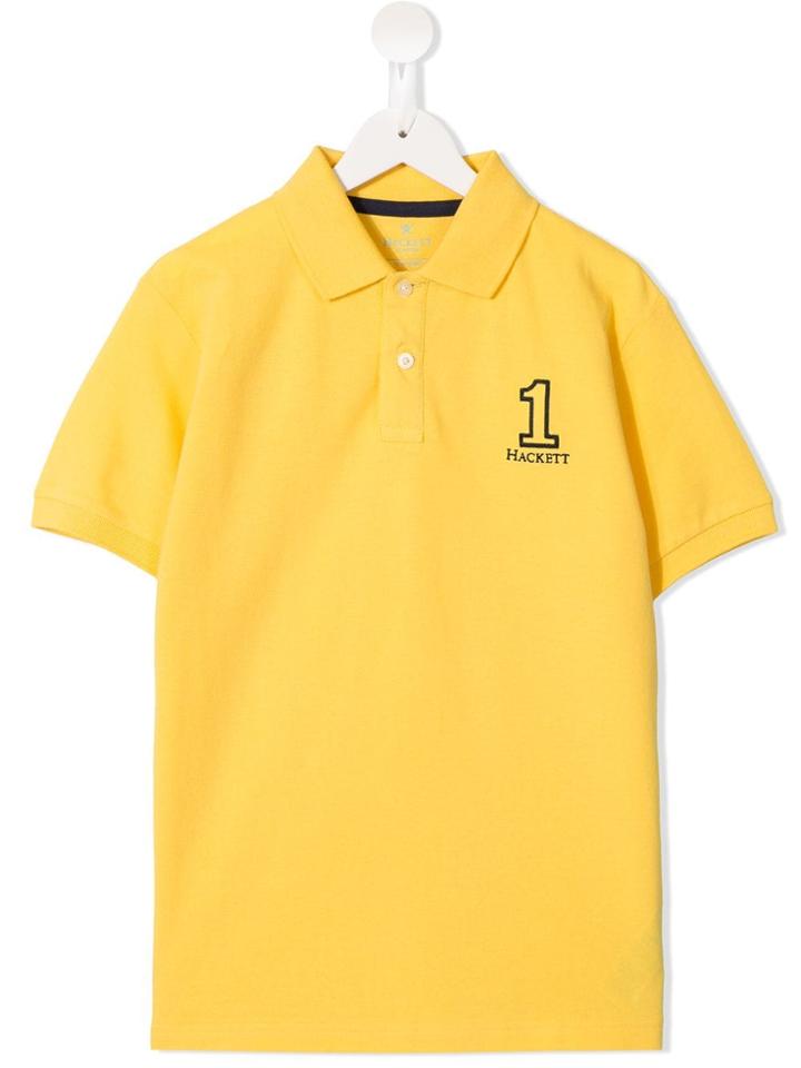 Hackett Kids Embroidered Logo Polo Shirt - Yellow