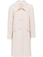 Miu Miu Single-breasted Crepe Coat - F0924 Peach