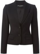 Dolce & Gabbana Fitted Blazer, Women's, Size: 46, Blue, Silk/spandex/elastane/virgin Wool