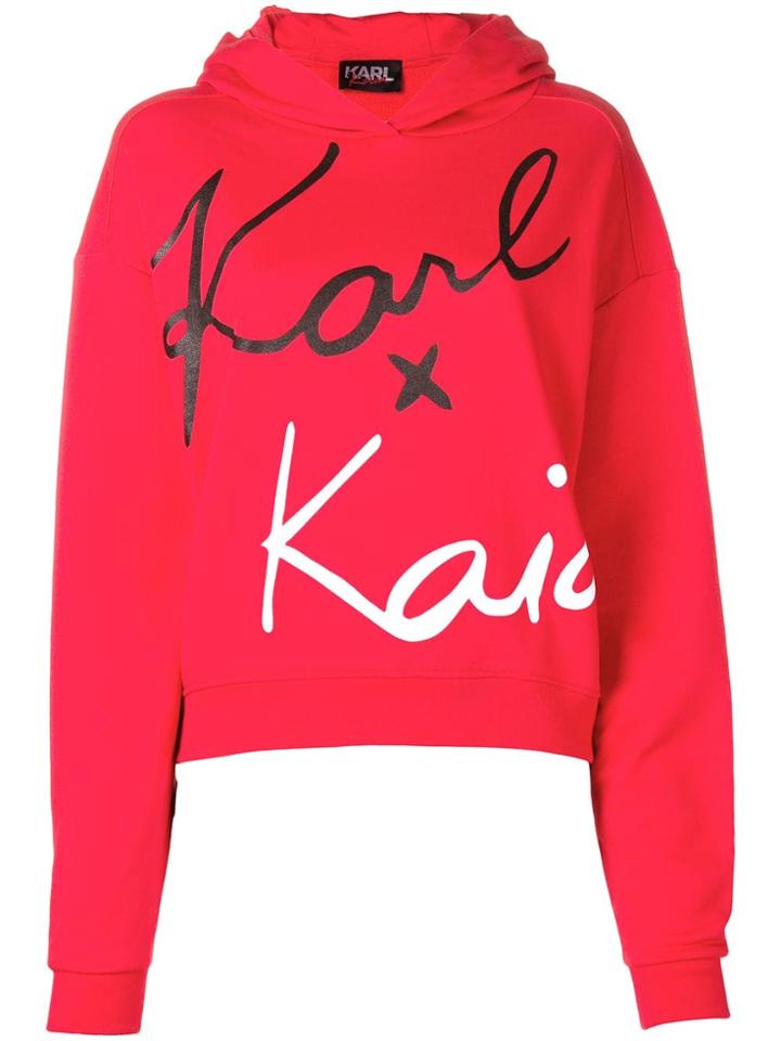 Karl Lagerfeld Karl X Kaia Cropped Sweatshirt - Red