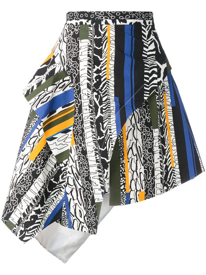 Versus - Ruffled Striped Skirt - Women - Cotton/polyamide/spandex/elastane/viscose - 38, Women's, Cotton/polyamide/spandex/elastane/viscose