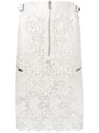 Sacai Zipped Lace Fitted Skirt - White