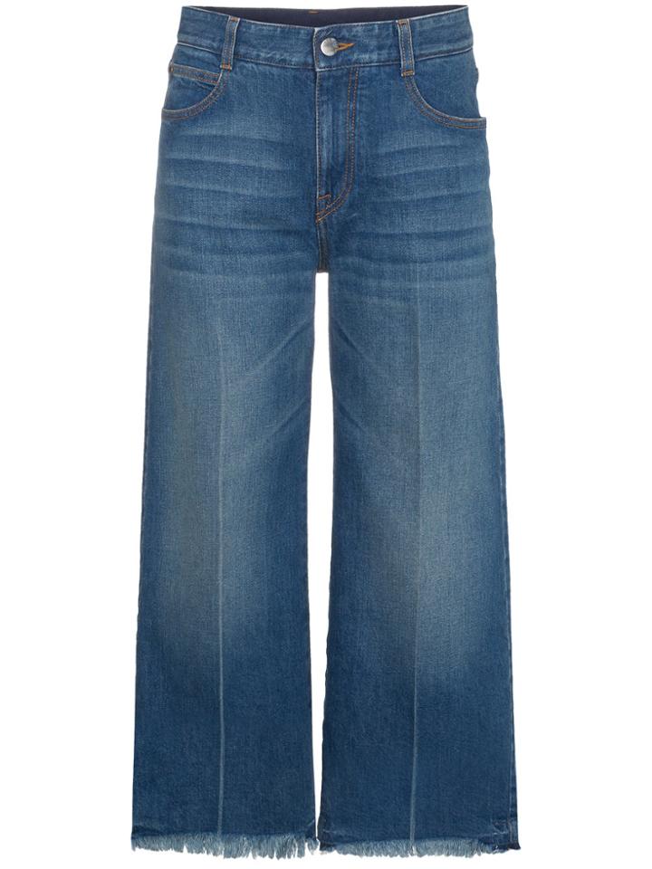 Stella Mccartney Cropped Wide Leg Jeans - Blue