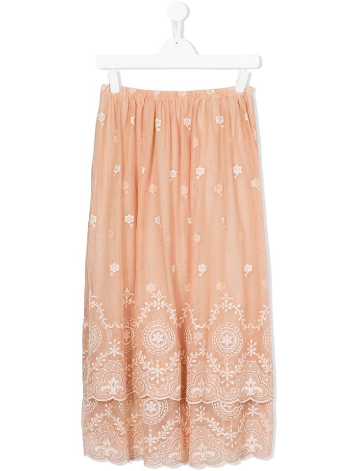 Caffe' D'orzo - Fiordaliso Maxi Skirt - Kids - Cotton/nylon/spandex/elastane/micromodal - 14 Yrs, Girl's, Nude/neutrals