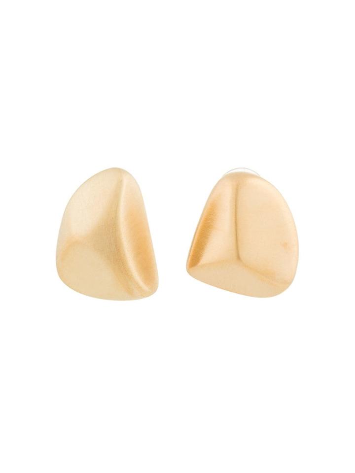 Maison Rabih Kayrouz Brushed Post Earrings - Metallic