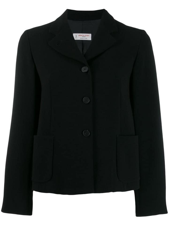 Alberto Biani Cropped Box Blazer - Black