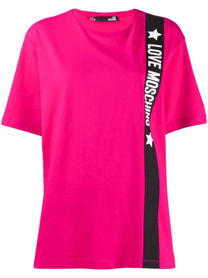 Love Moschino Logo Tape T-shirt - Pink