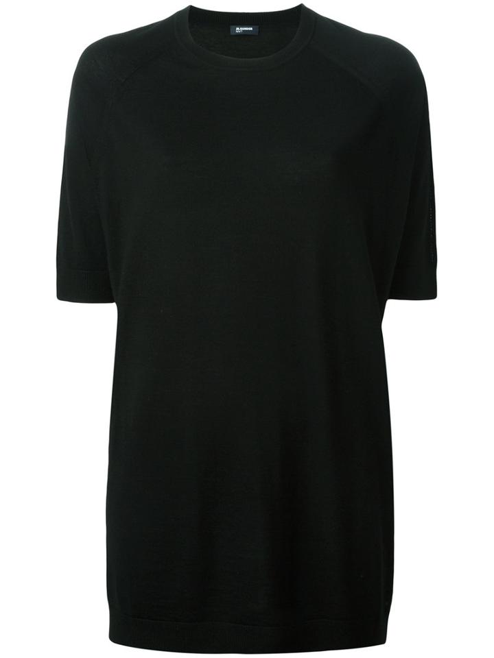 Jil Sander Navy Shortsleeved Top, Women's, Size: Medium, Black, Wool