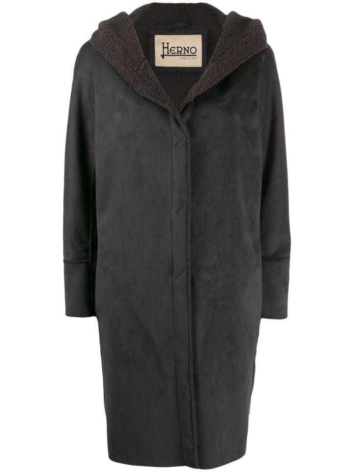 Herno Faux Shearling Coat - Grey