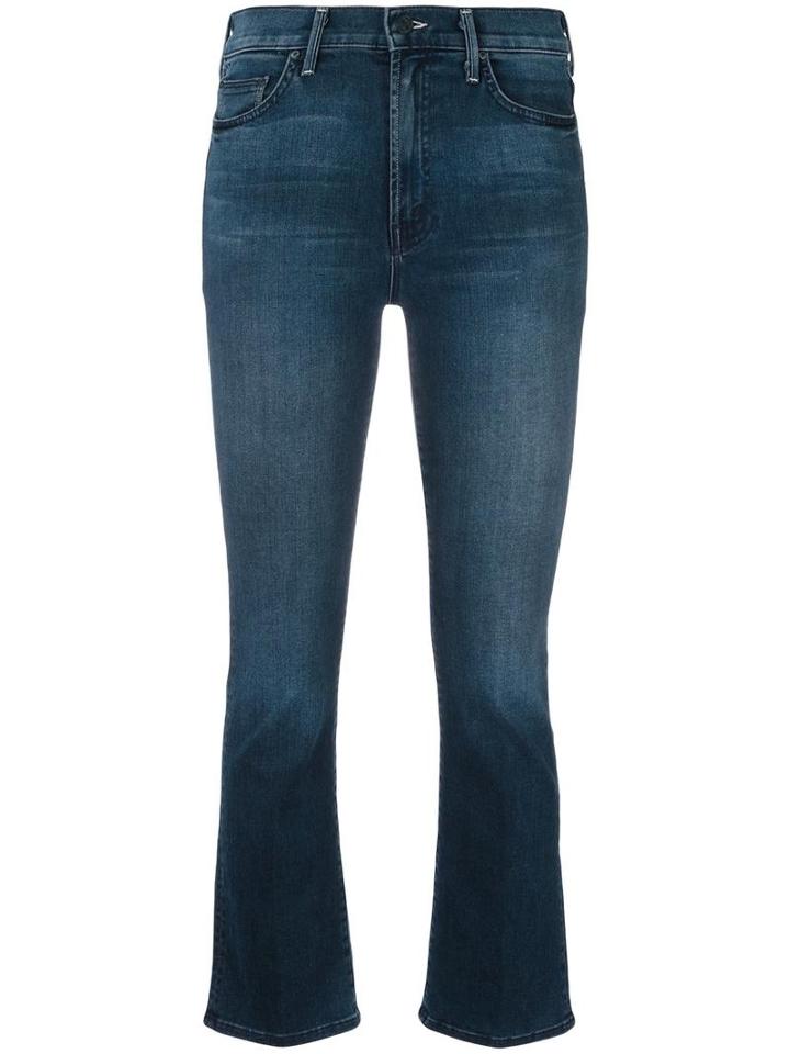 Mother The Insider Crop Jeans, Women's, Size: 28, Blue, Cotton/polyester/spandex/elastane