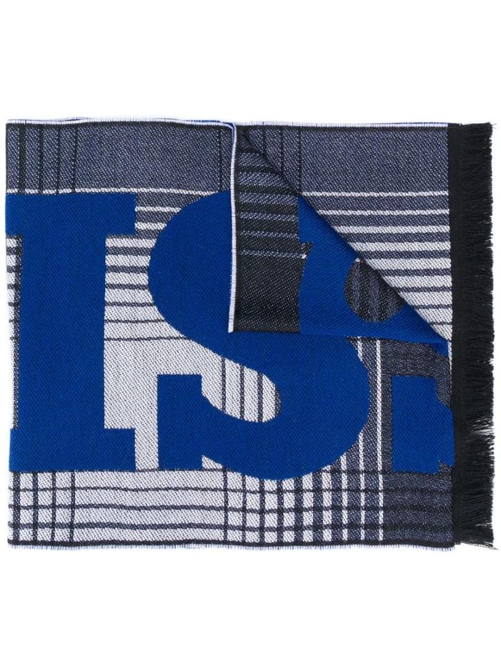 Missoni Intarsia Checked Scarf - Blue