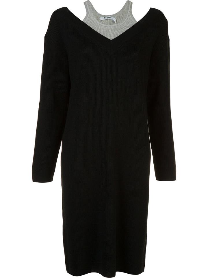 T By Alexander Wang Tank Neck Sweater Dress, Women's, Size: Medium, Black, Cotton/merino