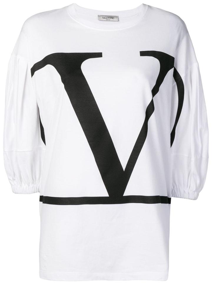Valentino V Logo-print T-shirt - White