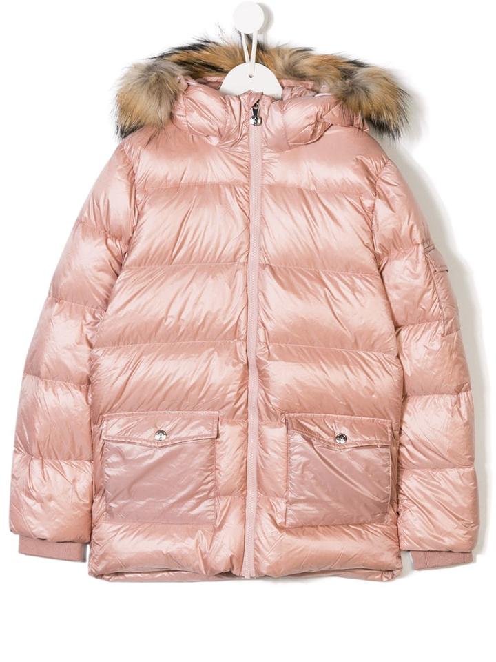 Pyrenex Kids Teen Hooded Padded Jacket - Pink & Purple