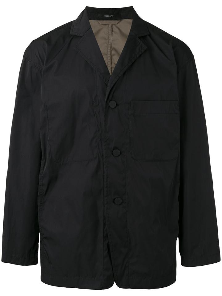 Issey Miyake Men Chest Pocket Shirt Jacket, Size: 5, Black, Cotton/polyester