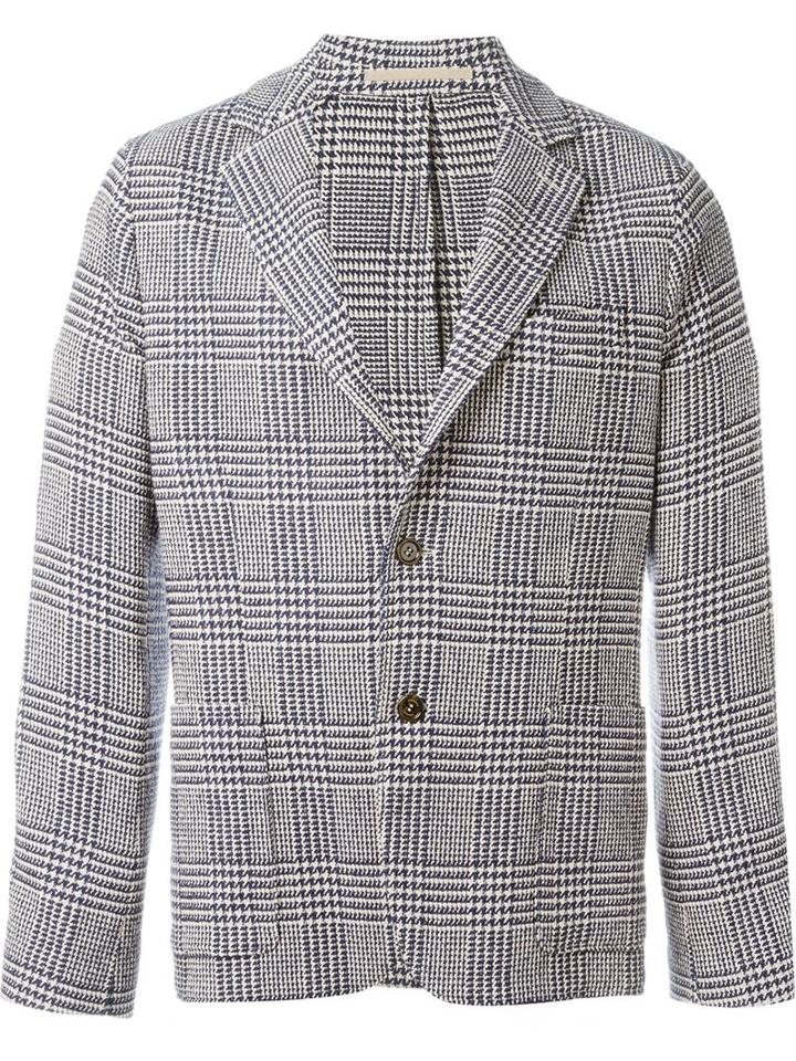 Eleventy Patch Pocket Blazer, Men's, Size: 50, Blue, Cotton/linen/flax/viscose/silk