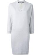Kenzo - Logo Print Sweatshirt Dress - Women - Cotton - M, Grey, Cotton