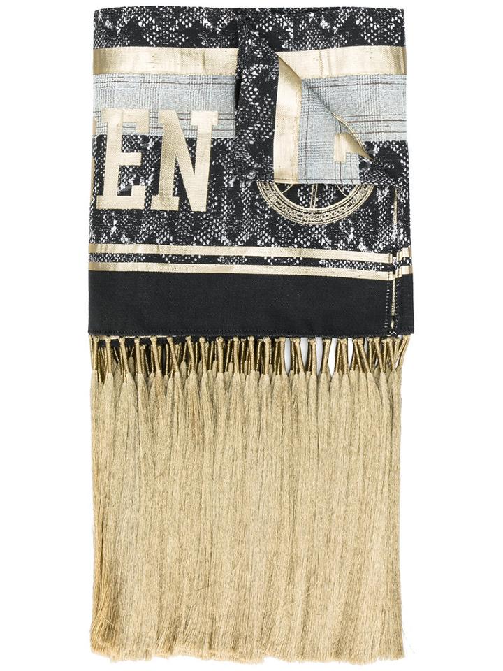 Astrid Andersen - Logo Tasselled Scarf - Men - Polyester - One Size, Grey, Polyester