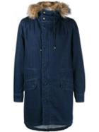 Yves Salomon Homme Rabbit Fur Lined Denim Parka