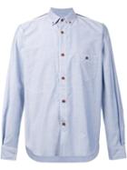 Junya Watanabe Comme Des Garçons Man Contrasting Button Shirt, Men's, Size: Large, Blue, Cotton