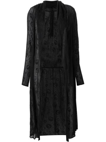 Forme D Expression Hooded Midi Coat, Women's, Size: M, Black, Viscose