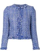 Alice+olivia Classic Tweed Jacket, Women's, Size: Medium, Blue, Polyester/spandex/elastane/acrylic/cotton