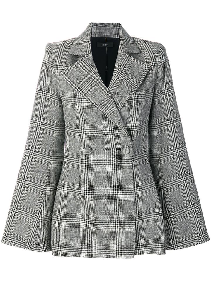 Ellery Boycott Check Flared Sleeve Jacket - Black