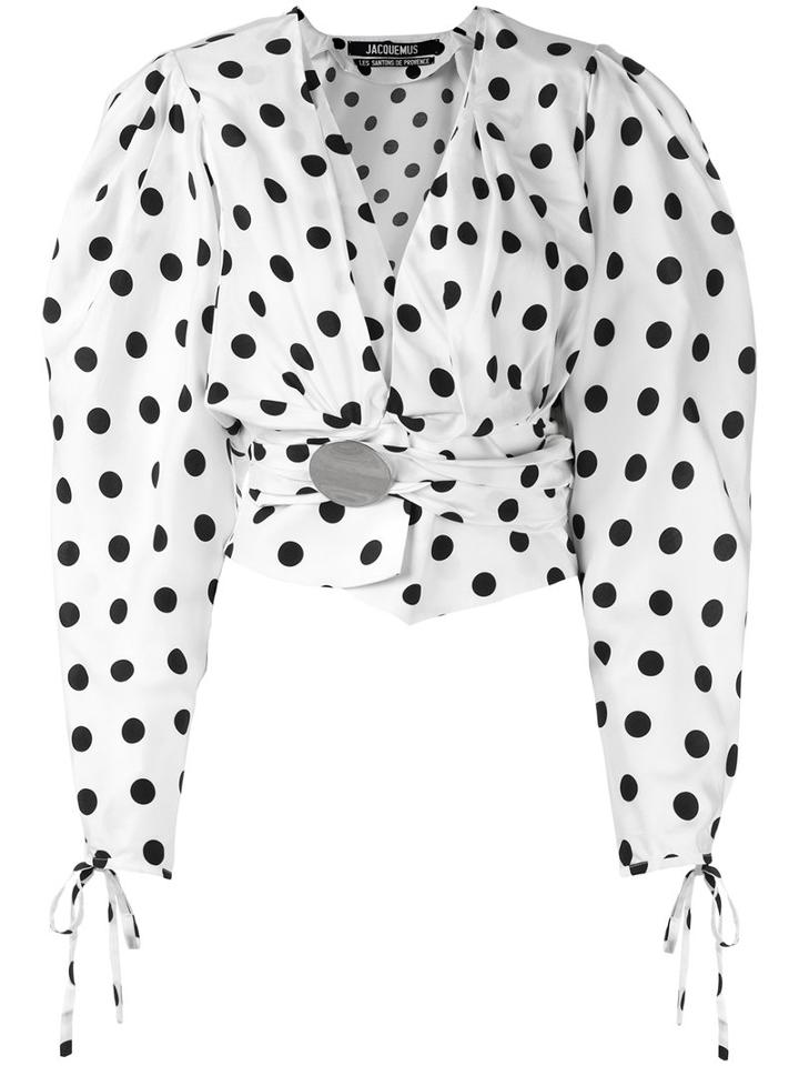 Jacquemus - Polka Dot Top - Women - Silk/cotton/viscose - 40, White, Silk/cotton/viscose