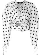 Jacquemus - Polka Dot Top - Women - Silk/cotton/viscose - 40, White, Silk/cotton/viscose