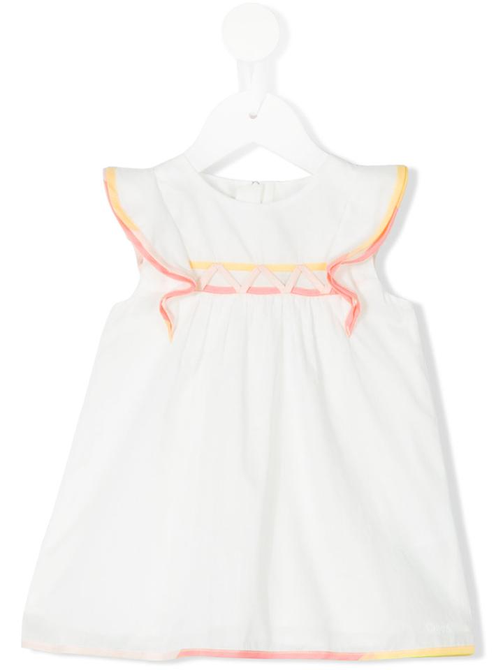Chloé Kids - Ruffle Trim Top - Kids - Cotton/viscose - 3 Mth, White