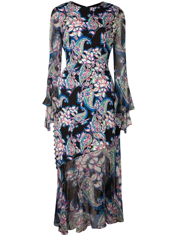 Prabal Gurung Rania Printed Midi Dress - Black