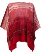 Missoni Zig Zag Knit Poncho, Women's, Red, Acrylic/wool