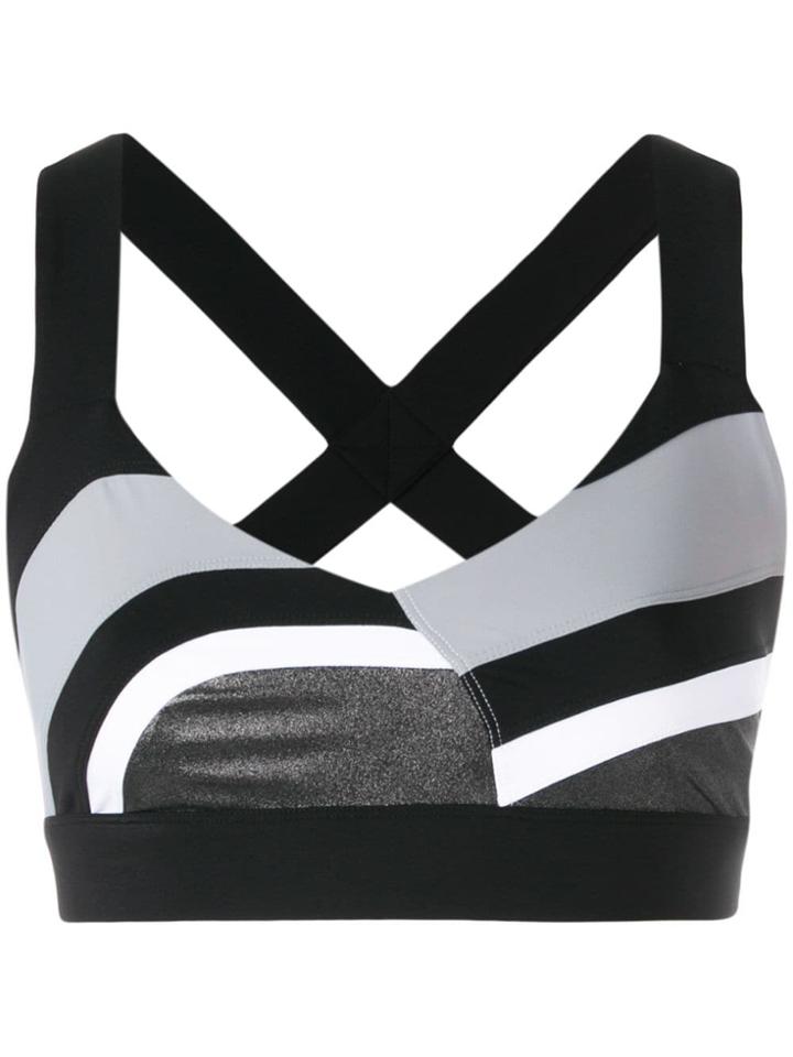No Ka' Oi Striped Sports Bra - Black