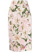 Dolce & Gabbana Floral Midi Skirt - Pink