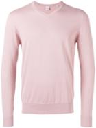 Aspesi - V-neck Sweater - Men - Cotton - 54, Pink/purple, Cotton