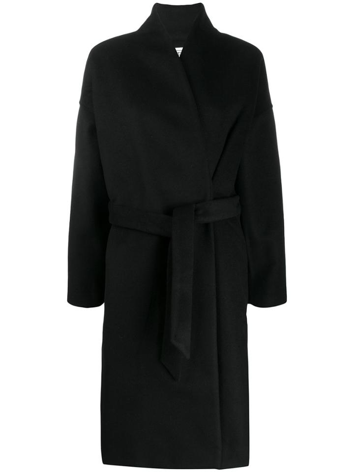 Toteme Loose-fit Belted Knee-length Coat - Black