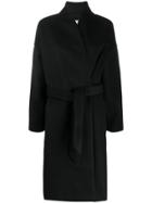 Toteme Loose-fit Belted Knee-length Coat - Black