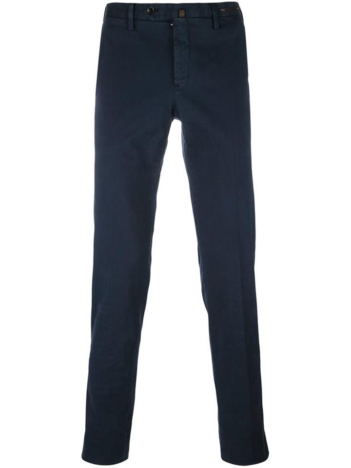 Pt01 Super Slim Fit Chino Trousers, Men's, Size: 54, Blue, Cotton/spandex/elastane