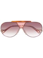 Chloé Eyewear Aviator Style Sunglasses - Brown
