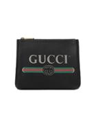 Gucci Gucci Print Leather Small Portfolio - Black