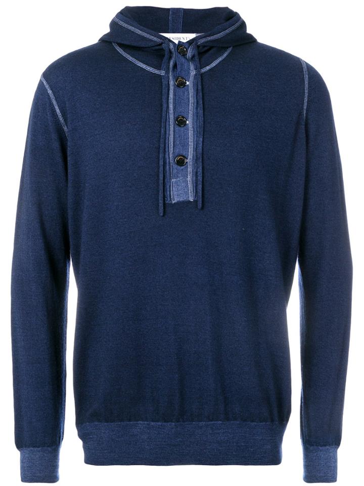 President's Long-sleeve Hooded Sweater - Blue