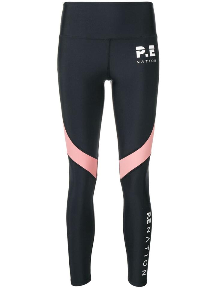 P.e Nation Striped Leggings - Black