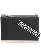 Dsquared2 Brand Embossed Shoulder Bag - Black