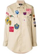 Dsquared2 Badge-embroidered Shirt - Neutrals