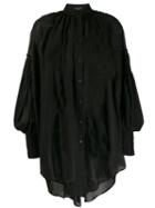 Ann Demeulemeester Oversized Sheer Shirt - Black